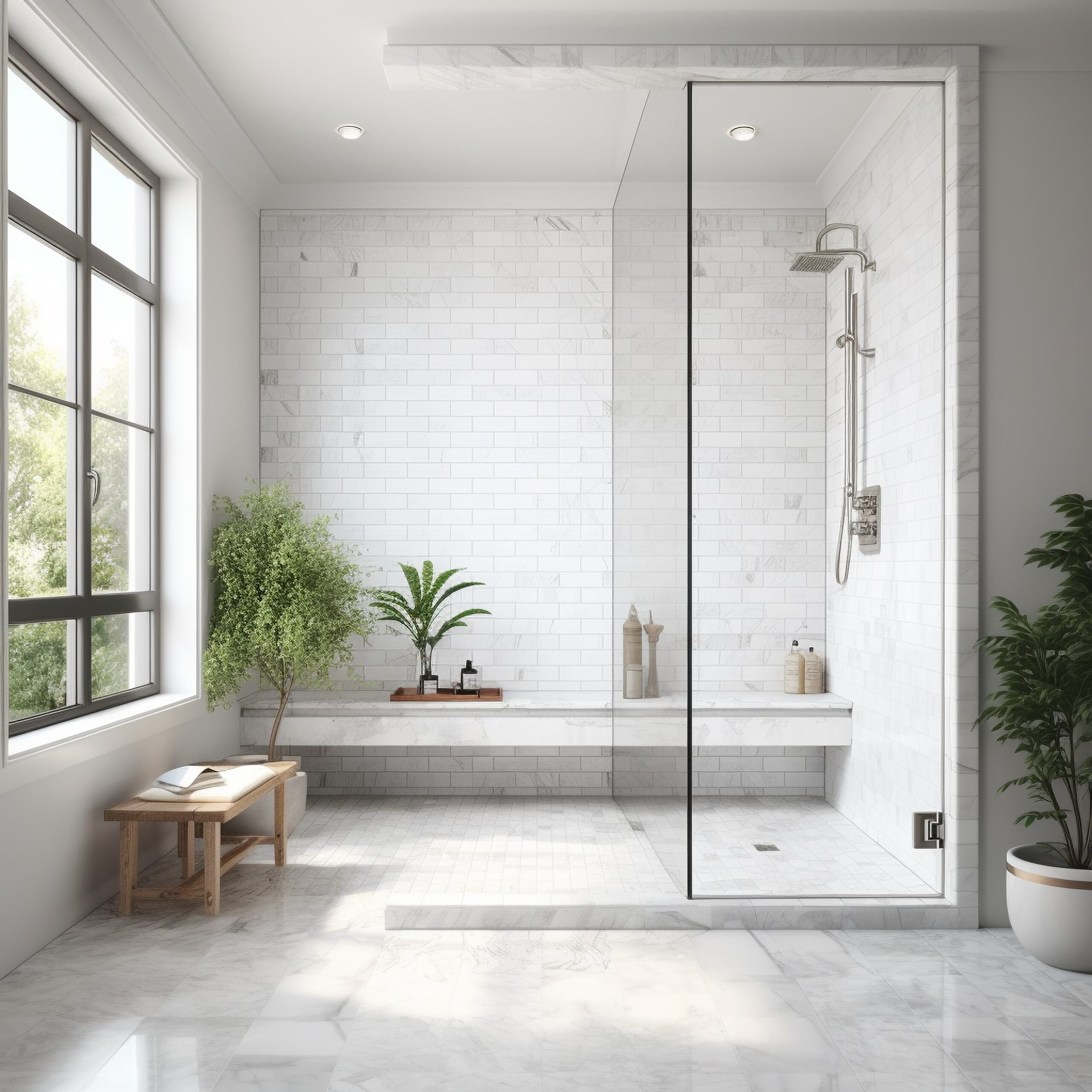 Platos de ducha en baños grandes, adaptándose a la modernidad